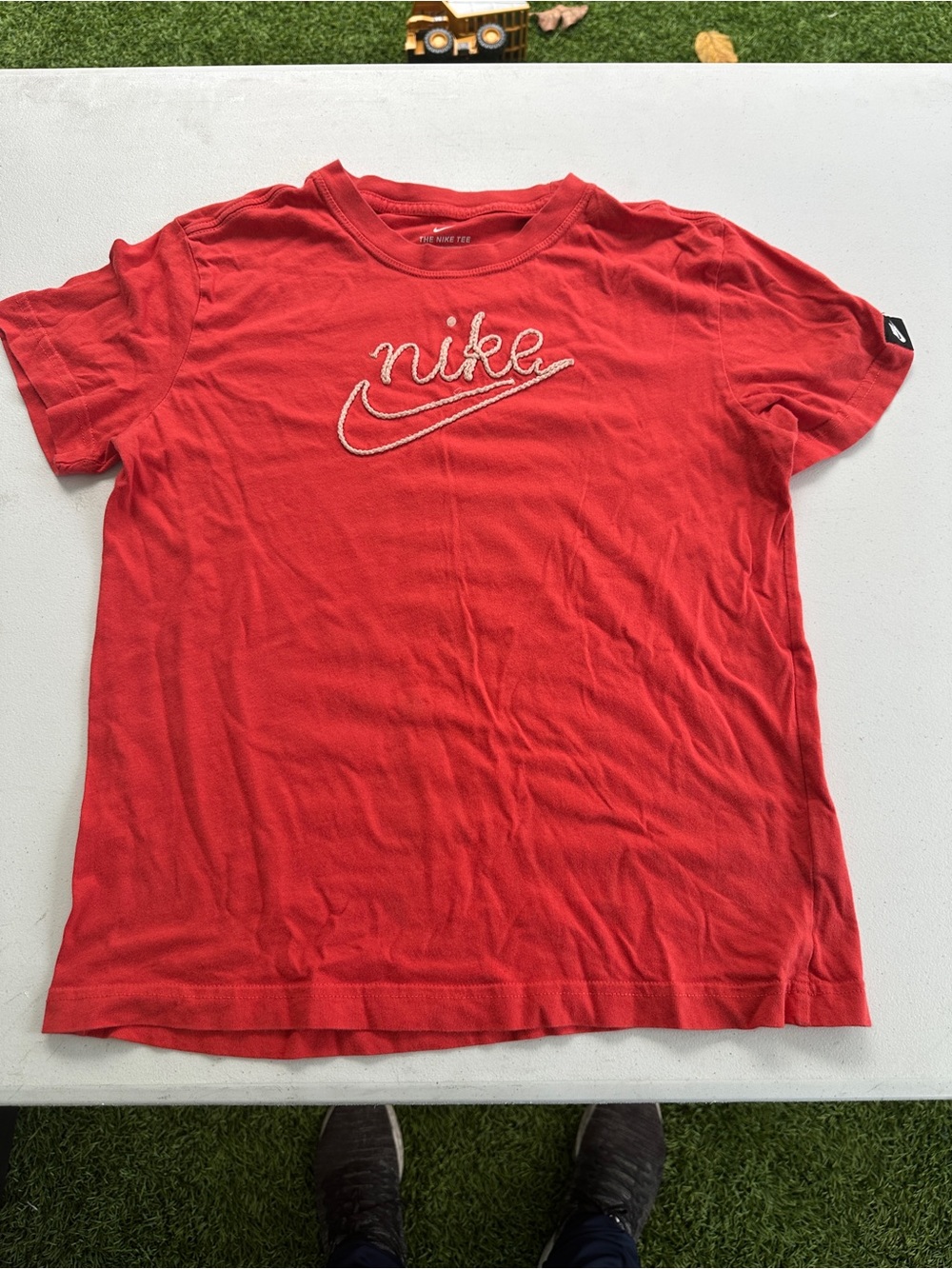 Nike Red Script Swoosh Tee Women’s Large